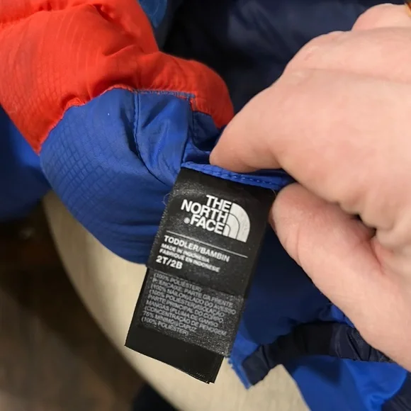 The North Face Puffer Jacket Red and Blue Insulated